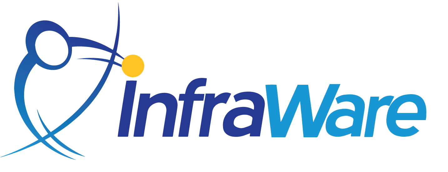 The Infraware logo which shows text on a transparent background. The texzxt says "Infraware"